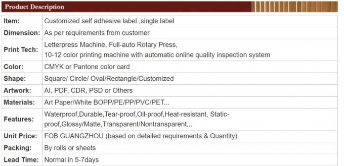 Custom Self Adhesive Waterproof Vinyl PVC Die Cut Sticker Logo Label Printing Stickers Packaging Labels