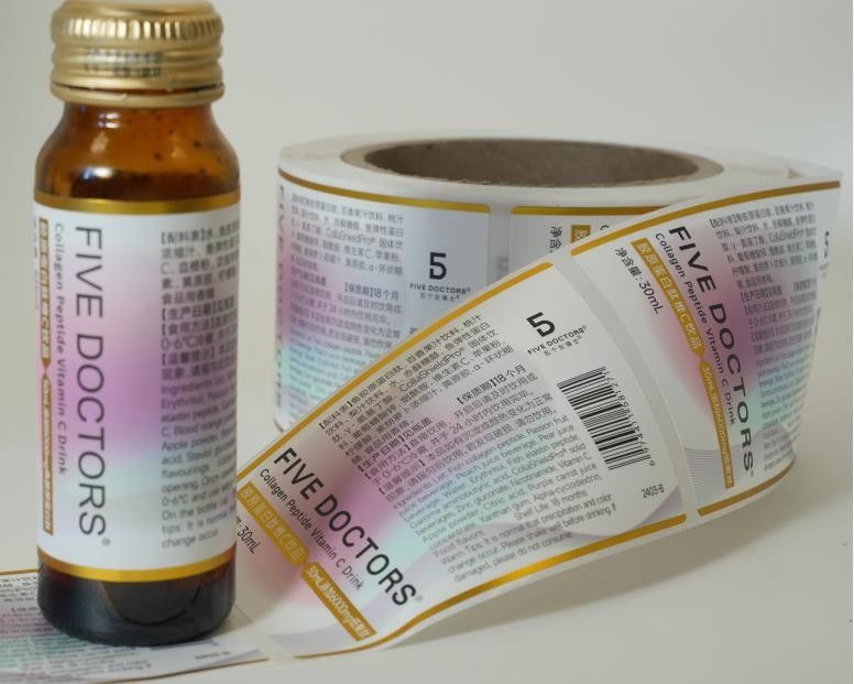 Gepersonaliseerd zelfklevend etiket voor verpakking Vinyl waterdicht sticker Printing Roll Label Ronde stickermos