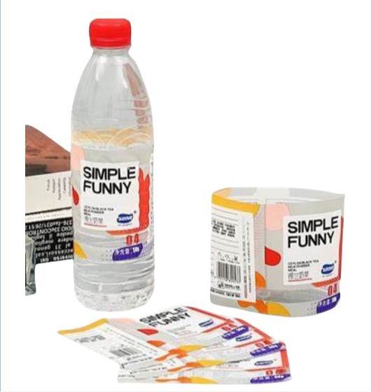 Waterdicht krimparmetiketten voor aroma-etiketten in witte BOPP/PE/PP/PVC/PET