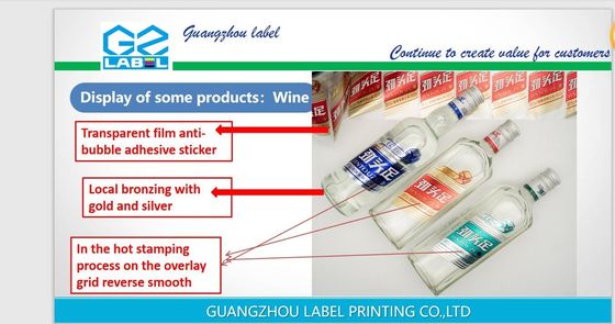 Gepersonaliseerde etiketsticker voor waterdichte duurzame traanbestendige oliebestendige hittebestendige statische beveiliging Glanse / matte of transparante / niet-transparente kenmerken