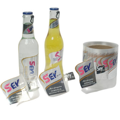 Offsetdruk Drankflesselabel Alcohol Duidelijke etiketten Kleefkleppen Custom