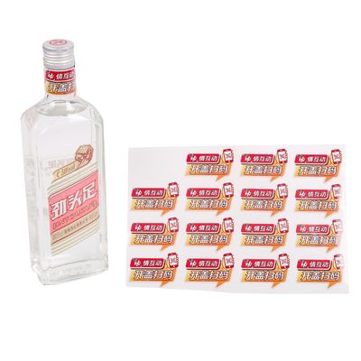 Transparante stickerdruk voor brandy Whisky Vodk fles etiket