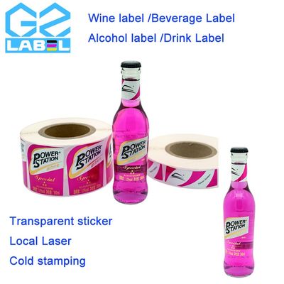 PVC-transparante waterdichte drankflesse etiketten waterflesse etiketten